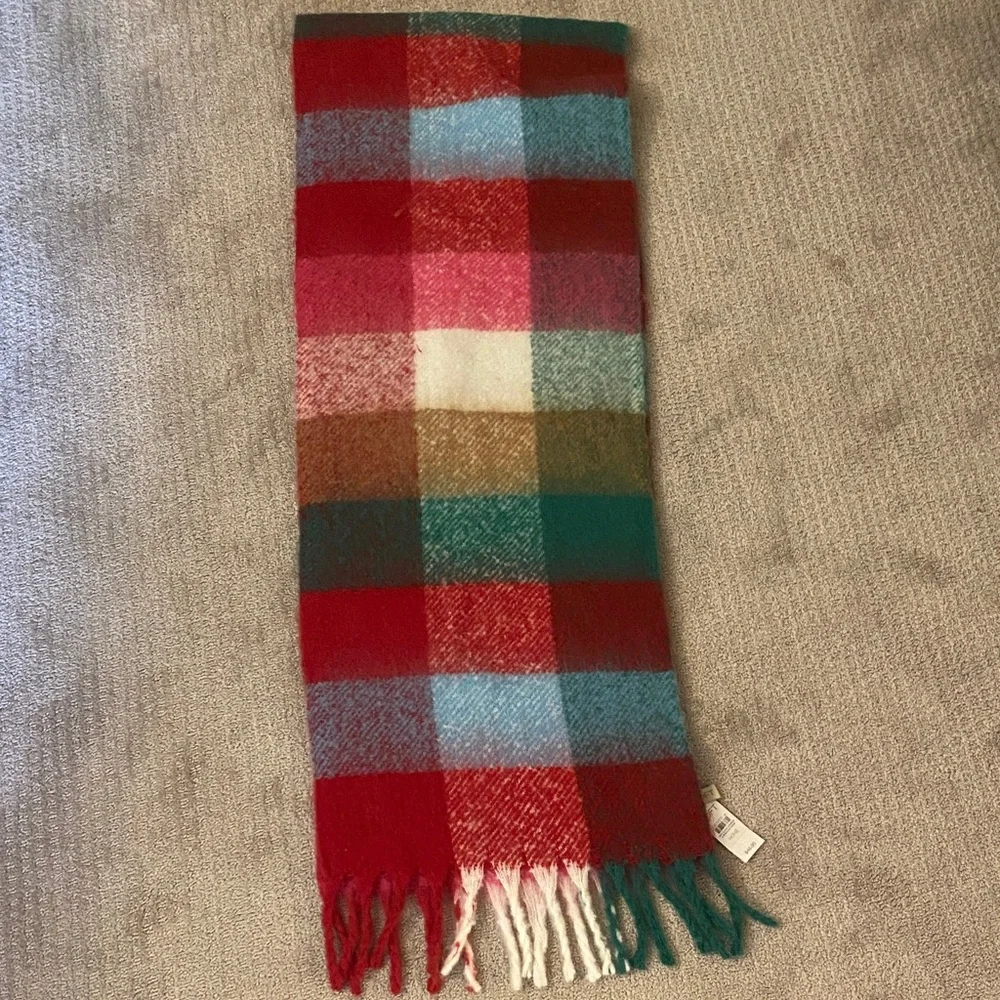 NWT Loft Colorful Plaid Scarf